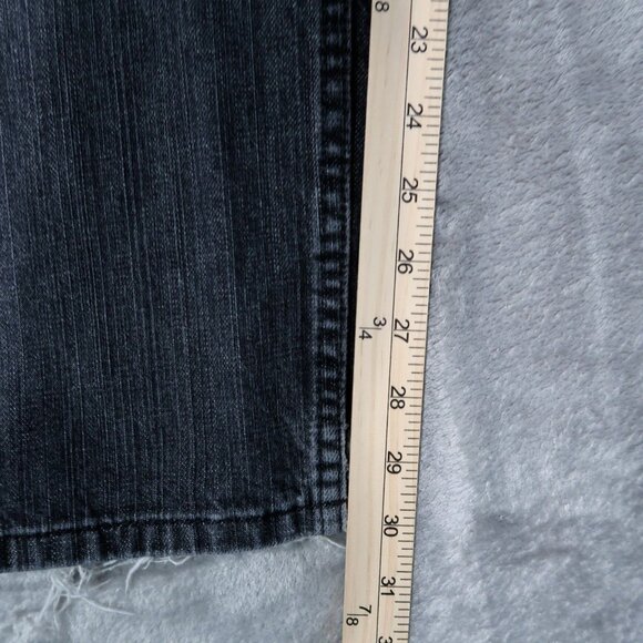 Levis 505 Jeans Mens 34x30 Black Straight Fit Whiskering Preppy Edgy Goth 36x30 - Picture 14 of 16